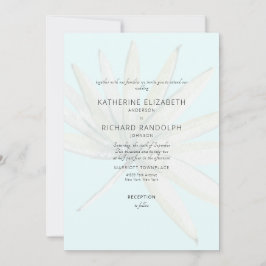 Invitation Tropical Frond Ice Blue Pas de parents Mariage lis