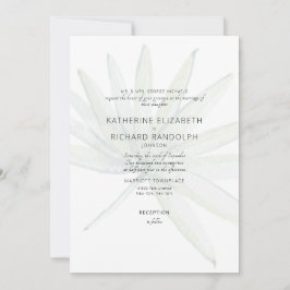 Invitation Tropical Frond White Bride Parents Mariage