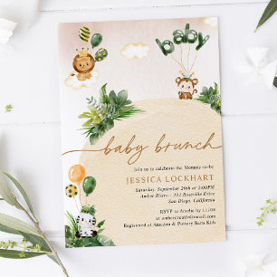 Invitation Tropical Fun Jungle Safari Girl Baby Brunch Douche