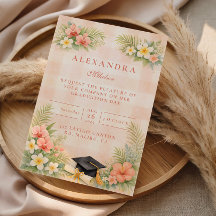 Tropical Gingham Floral Graduation