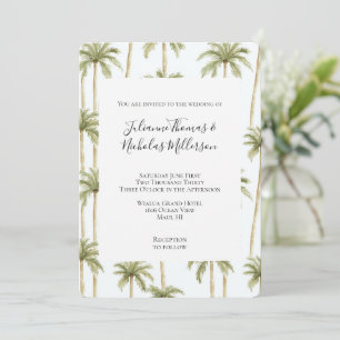Invitation Tropical Green Palm Trees Mariage