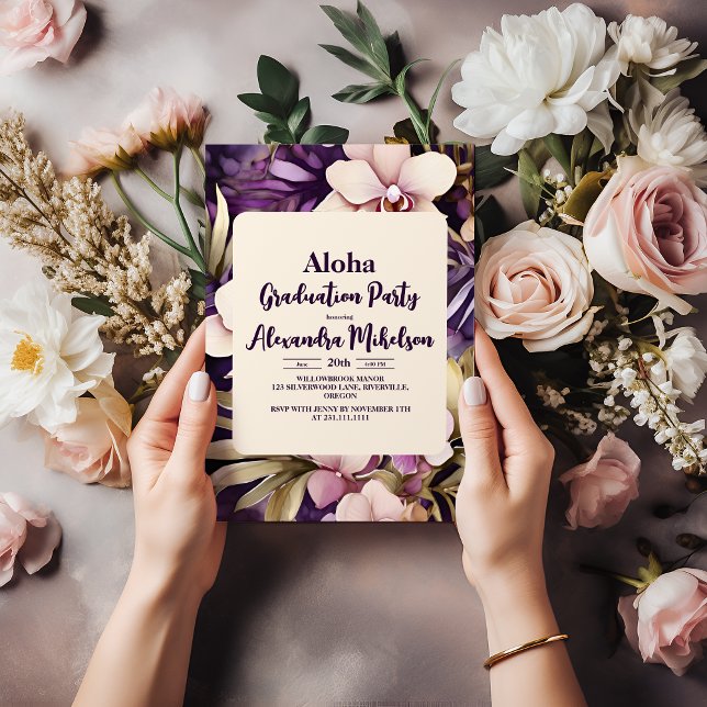 Invitation Tropical Hawaiian Luau Graduation Party (Créateur téléchargé)