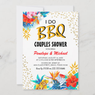 Invitation Tropical 'I DO BBQ' Couples Douche