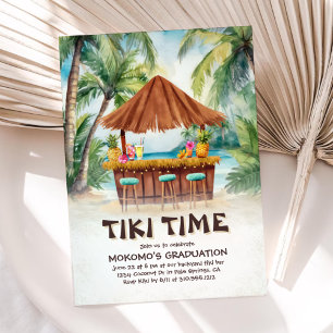 Invitation Tropical Island Tiki Bar Graduation