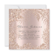 Tropical Leafs Parties scintillant cadre Blush Ros