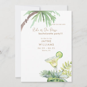 Invitation Tropical Margarita Ride ou Die Bachelorette Party