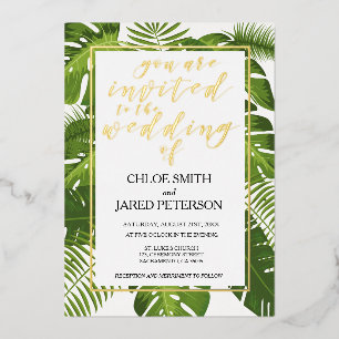 Invitation Tropical Mariage Gold Classy