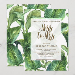 Invitation Tropical Miss à Mme nuptiale
