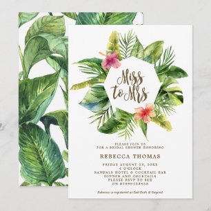 Invitation Tropical Miss to Mme bridal
