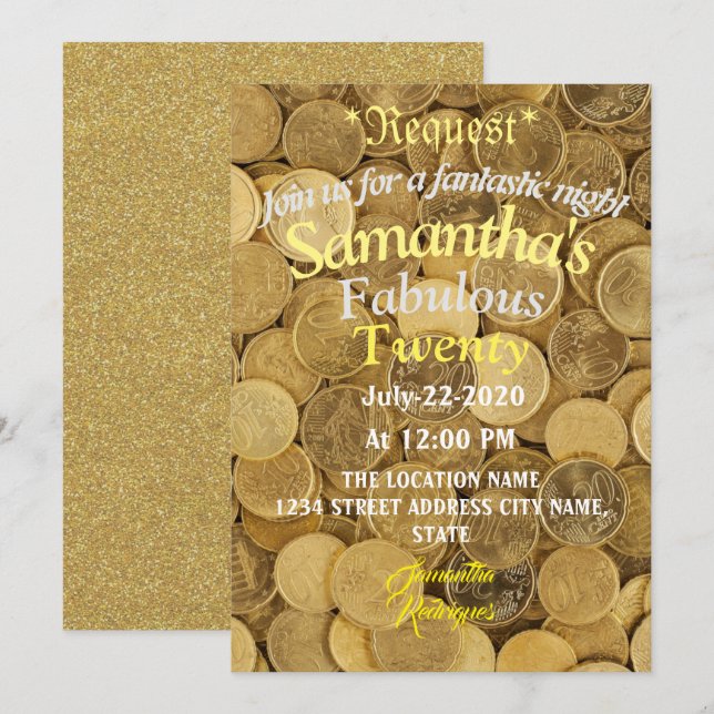 Invitation Tropical Money becomes Argent tropical, however a  (Devant / Derrière)