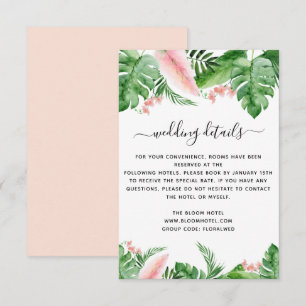 Invitation Tropical Palm Floral Aquarelle Détails du Mariage