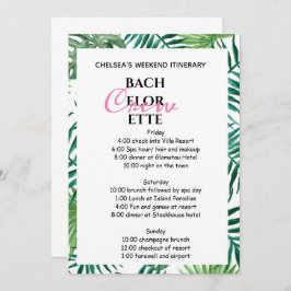 Invitation Tropical Palm Leafy Bachelorette Week-end