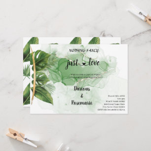 Invitation Tropical Palm Nothing Fancy just Love Elopement