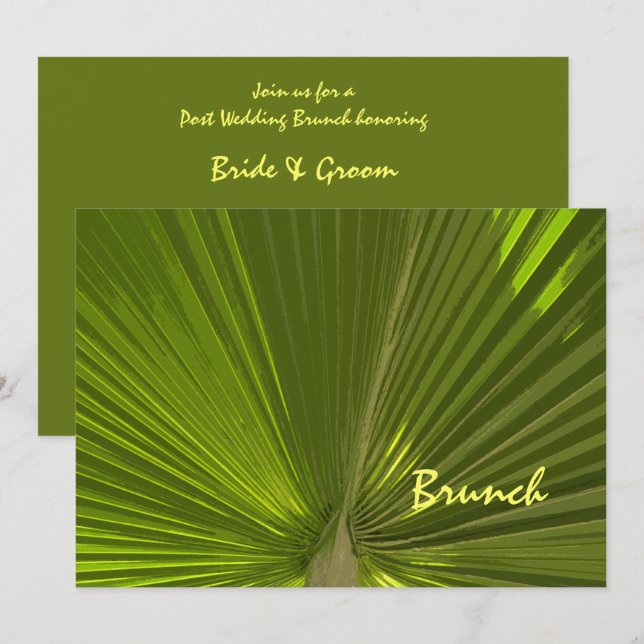 Invitation Tropical Palm Post Mariage Brunch (Devant / Derrière)