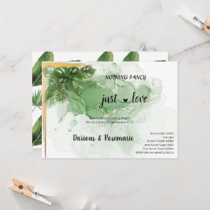 Invitation Tropical Palm Rien de fantaisie juste Love Elopeme