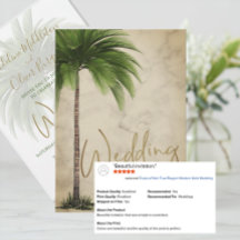 Tropical Palm Tree élégant Mariage d'or moderne