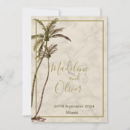 Invitation Tropical Palm Tree élégant Mariage rustique modern