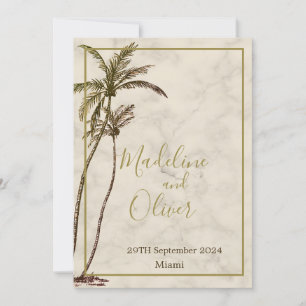 Invitation Tropical Palm Tree élégant Mariage rustique modern