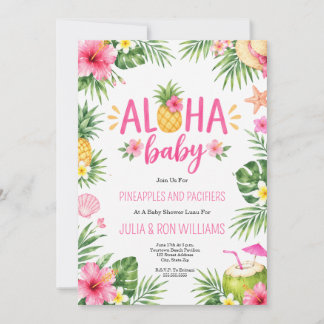 Invitation Tropical Paradis de l'Ananas Baby Shower