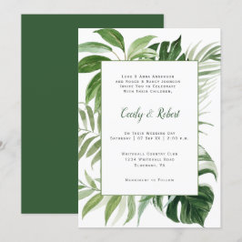 Invitation Tropical Paradise Mariage botanique luxuriant |