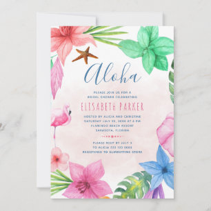 Invitation Tropical rose aloha nuptiale douche