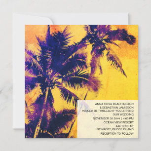Invitation *~* Tropical RSVP QR AP13 PHOTO Palms Mariage Invi