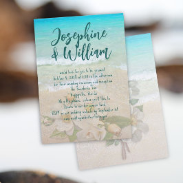 Invitation Tropical Seas Beach Rose Mariage Décontracté