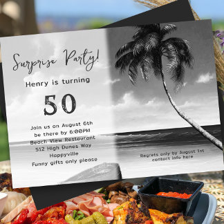 Invitation Tropical Son Anniversaire Surprise Party Invitatio
