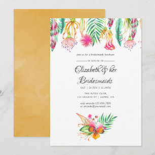 Invitation Tropical Summer Beach Wedding Bridesmaids Déjeuner