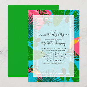 Invitation Tropical Summer Virtual Birthday Party