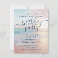 Tropical Sunset Beach rose fête d'anniversaire Pet