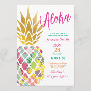 Invitation tropicale de baby shower d'ananas