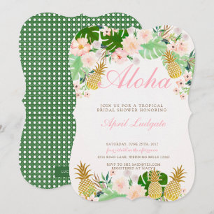 Invitation tropicale de Fête de la mariée d'ananas