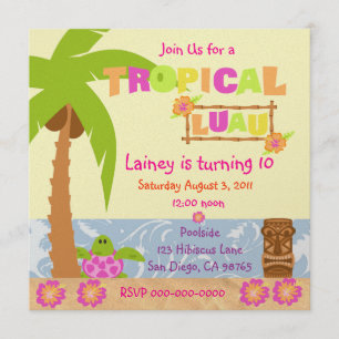 Invitation tropicale de Luau
