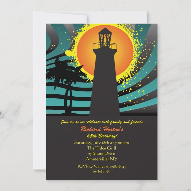 Invitation tropicale de phare (Devant)