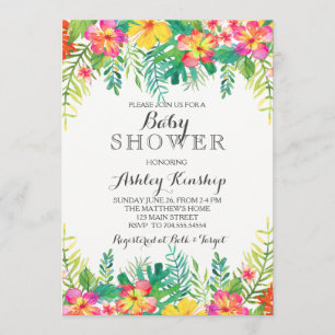 Invitation tropicale hawaïenne de baby shower