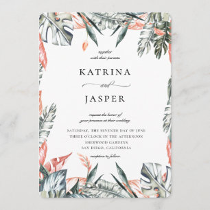 Invitation Tropiques modernes Palm Leaf Frame Mariage