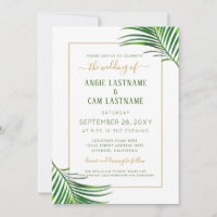 Tropiques modernes Palm Leaf Mariage vert et or