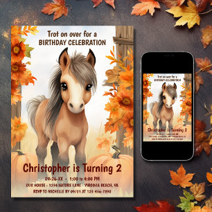 Invitation Trot sur plus mignon Cheval d'automne automne Anni