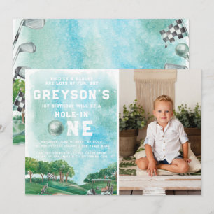 Invitation Trou Dans Un Garçon De Golf Premier Anniversaire P