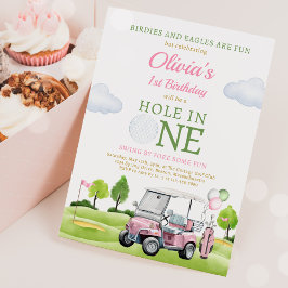 Invitation Trou De Golf En Une Fille Premier Anniversaire Par