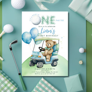 Invitation Trou en un garçon de golf Premier anniversaire Par