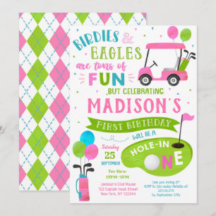 Invitation Trou En Un Golf 1Er Anniversaire Par Tee Invitatio