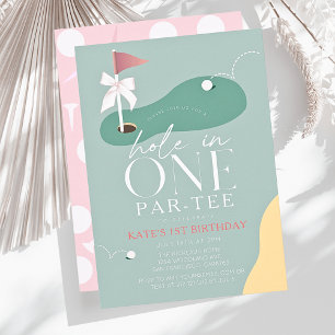 Invitation Trou en un Golf Fairway Par-Tee Fille 1er Annivers
