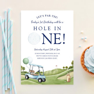 Invitation Trou En Un Parcours De Golf 1Er Anniversaire