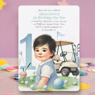Invitation Trou en un seul garçon de golf 1er anniversaire Pa