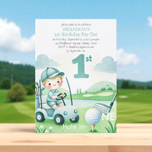 Invitation Trou en un seul garçon de golf 1er anniversaire Pa