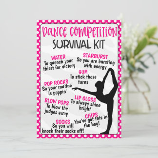 Invitation Trousse de survie pour la compétition de danse