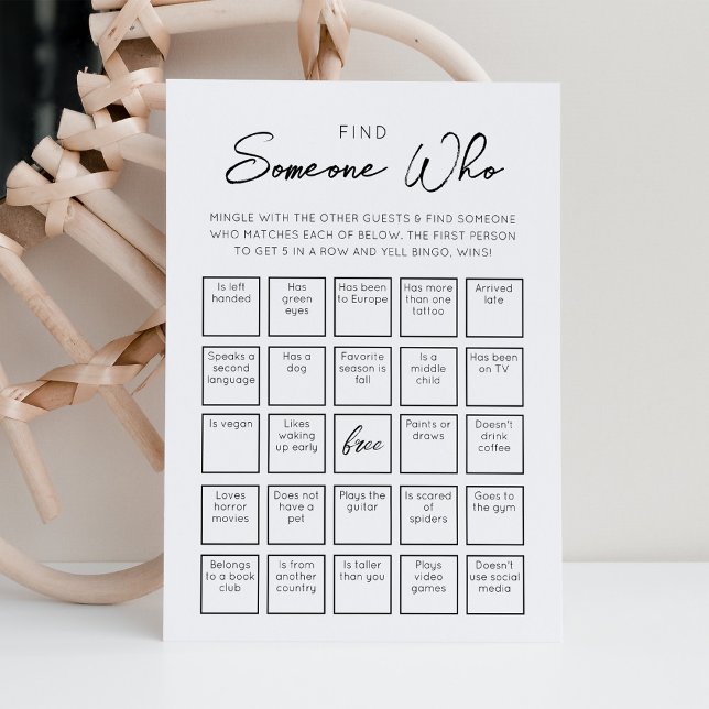 Invitation Trouver quelqu'un qui les invités Bingo (Créateur téléchargé)