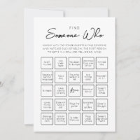 Trouver quelqu'un qui les invités Bingo